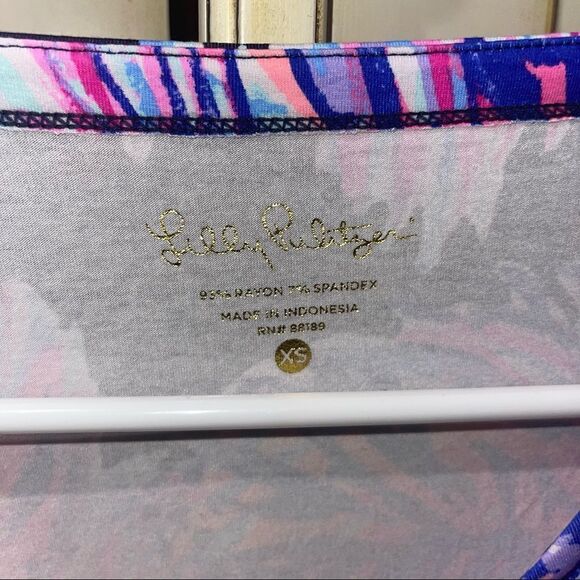 Lilly Pulitzer Sophie UPF 50+ Dress Bright Navy Palms Up - Size XS‎ - Picture 7 of 10